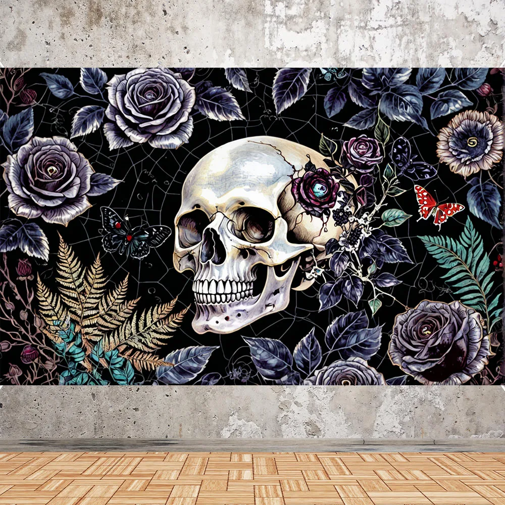 Mexican Day Of The Dead Tapestry Fantastic Skull Cartoon Bohemian For Room Bedroom Art Decor Wall Hanging Psychedelic Decors