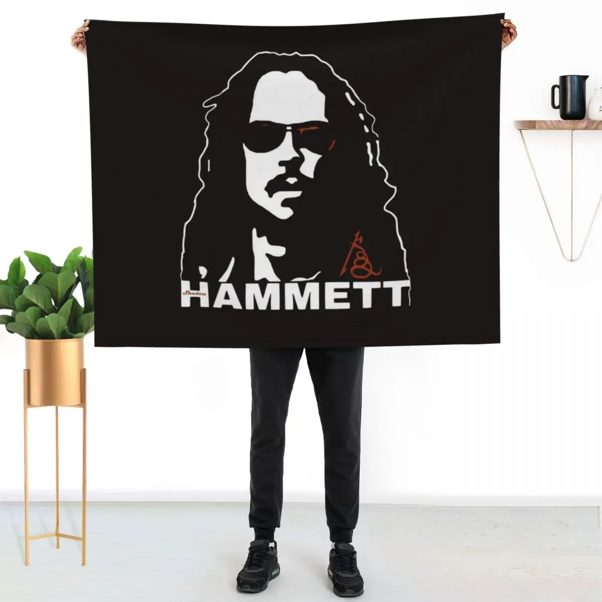 Kirk Hammett Throw Blanket Portable Lightweight Blanket for Travel Camping