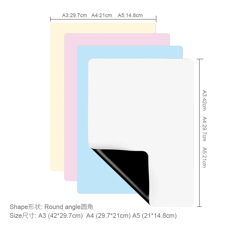 Magnetic Soft Whiteboard Color Refrigerator Sticker A3A4A5 Erasable Magnetic Message Writing Board Note Sticker