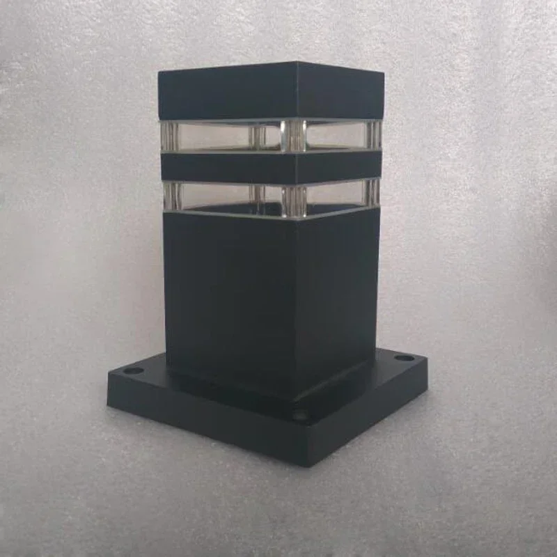 

Водонепроницаемая алюминиевая лампа на стойке, европейская дверная колонна, квадратная уличная лампа для забора, черный 88 мм