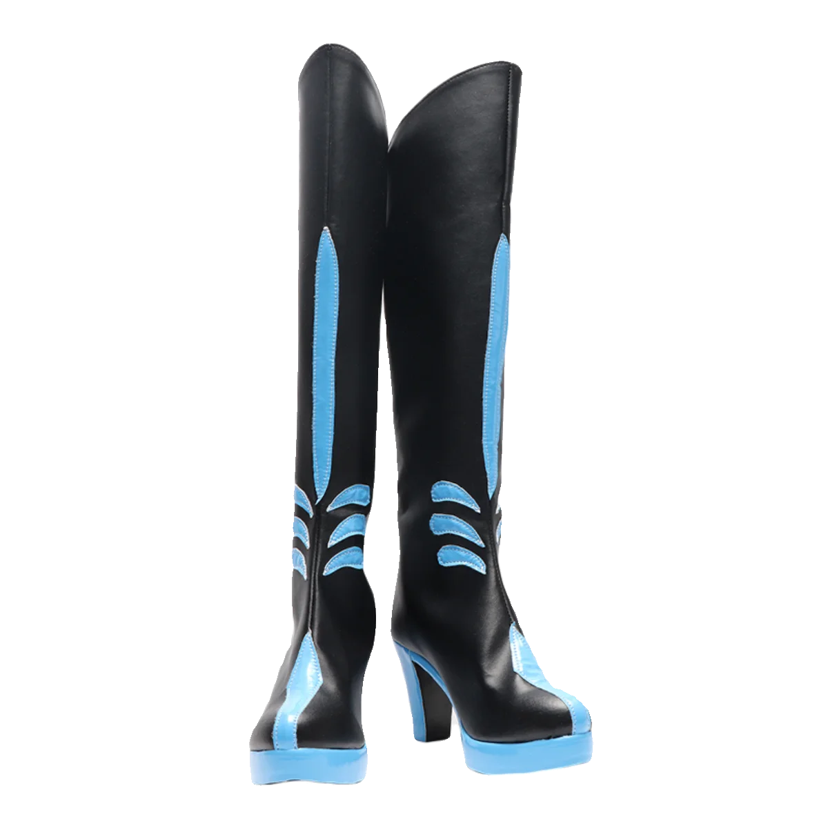 Fate Grand Order FGO Morgan Costume Cosplay Scarpe Stivali in ecopelle fatti a mano blu neri