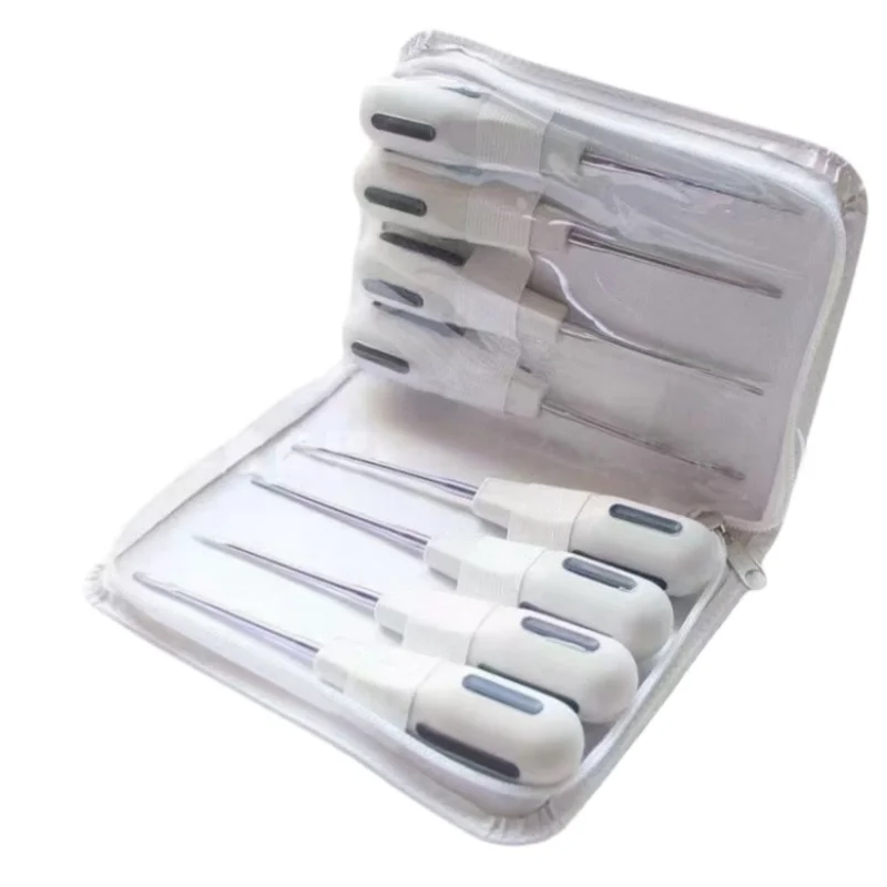 8 Piece Curved Dental Root Elevator Set Atraumatic Luxating Elevators Tooth Extraction Surgical Tools Kit for Professionals in D