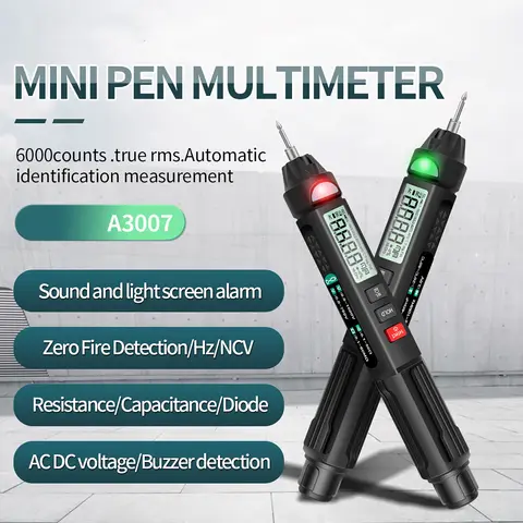ANENG A3008 Pen Multimeter 6000 Counts Digital Multimeter Meter Tester with LCD Display Backlight Flashlight NCV Auto-off