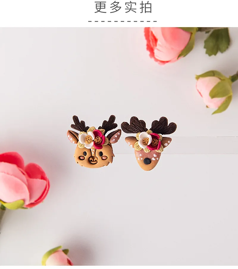 Weihnachten Nette Elch Polymer Ohrring Ton Form Cutter Cartoon Sika Deer Ohrring Brosche Schmuck Anhänger Schneiden DIY Handgemachte Werkzeuge – Detail 7