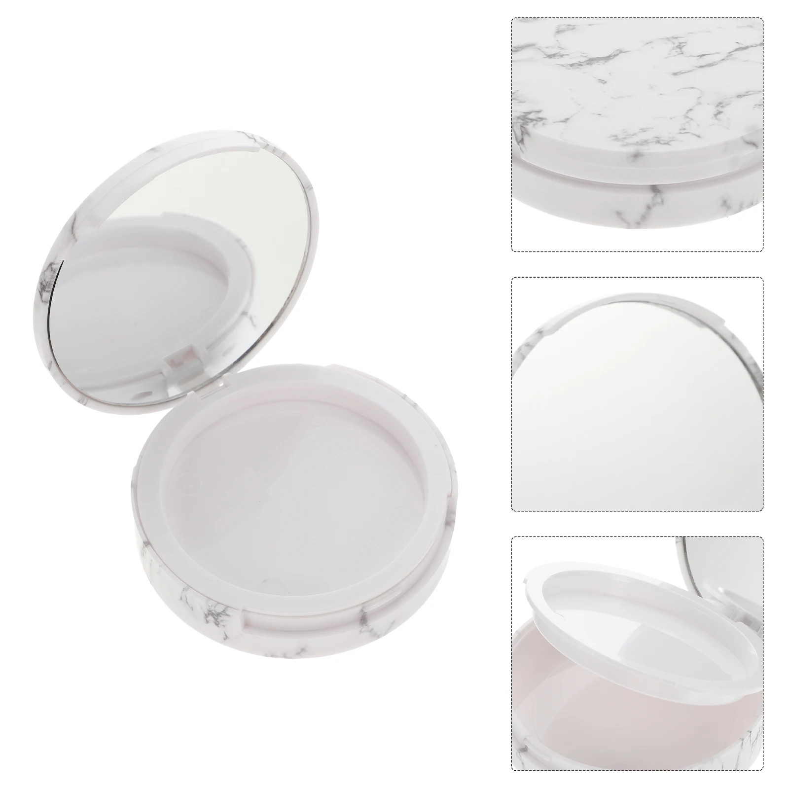 

2pcs Marble Pattern Cake Box High-Quality Acrylic Double Layer Empty Powder Case For Pressed Powder Blush Travel Makeup