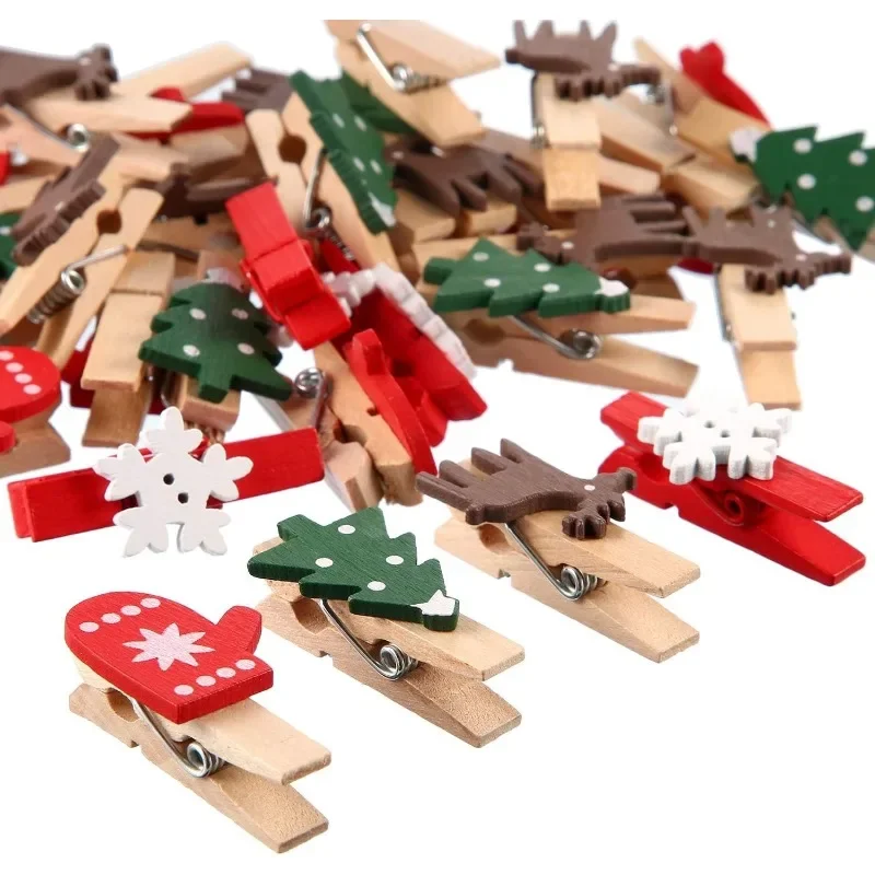 

Рождественские деревянные зажимы MOONBIFFY