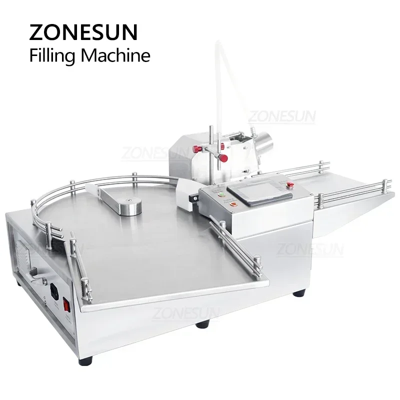 ZONESUN ZS-LPG1 Ceramic Pump Liquid Filling Machine with Bottle Unscrambler Small Dose Vial Filler