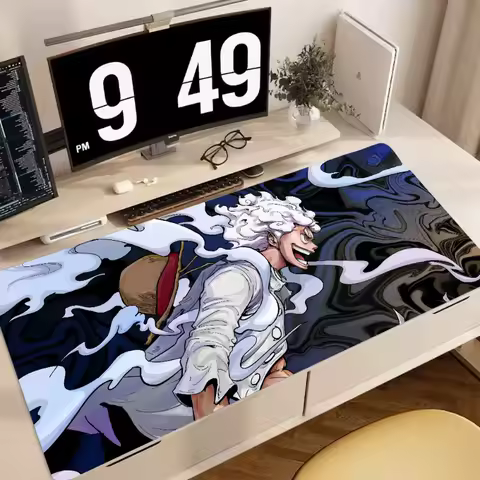 MINISO Anime Gear 5 L-Luffy One Piece Mousepad Large Gaming Desk Mat with LockEdge Thickened Keyboard and Computer Table Pad