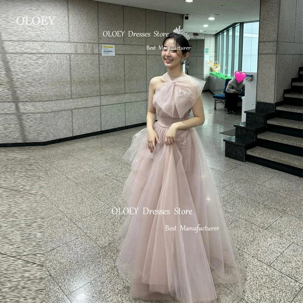 Giyu Fairy-Vestidos de Noche de tul Rosa polvoriento, boda coreana, sesión de fotos, arco, largo hasta el suelo, vestidos de graduación, vestido de fiesta largo