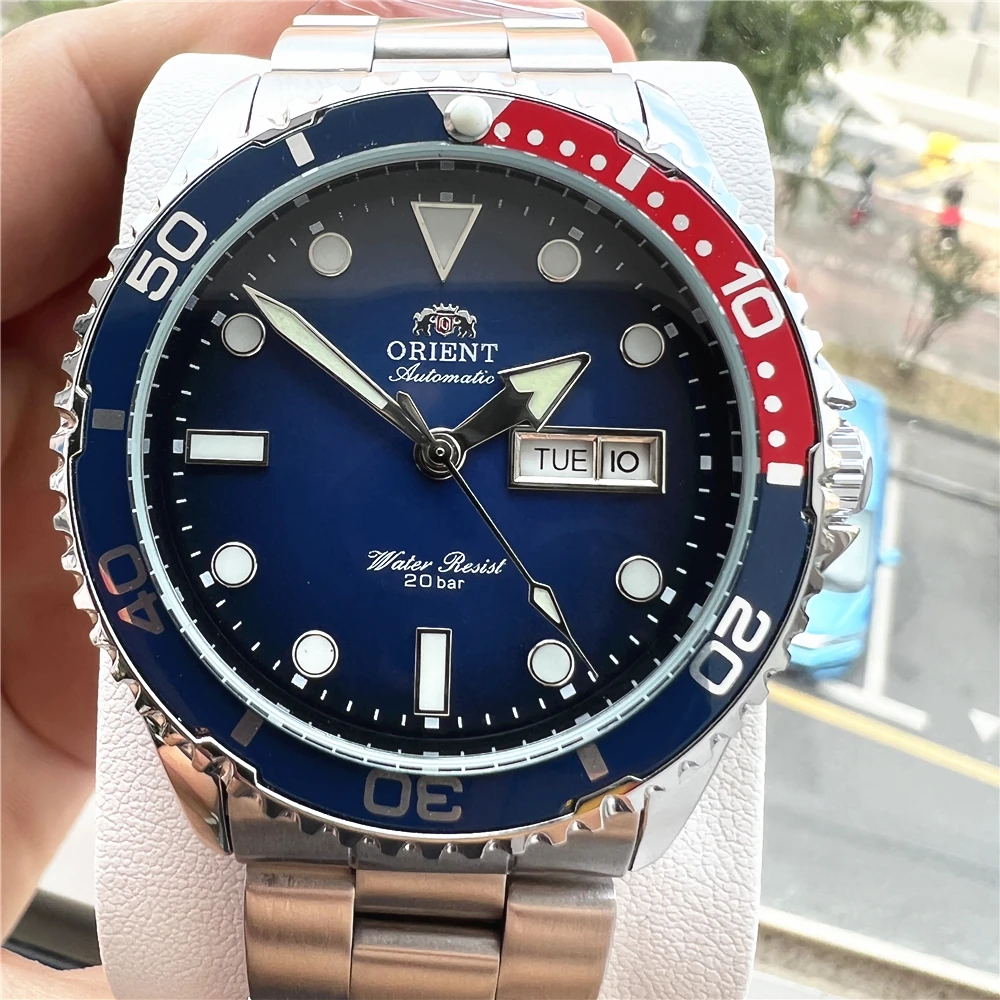 שעון מכני מואר בסדרת ספורט Oriental Double Lion RA-AA0812L מפלדת אל-חלד לא מקורי מחודש