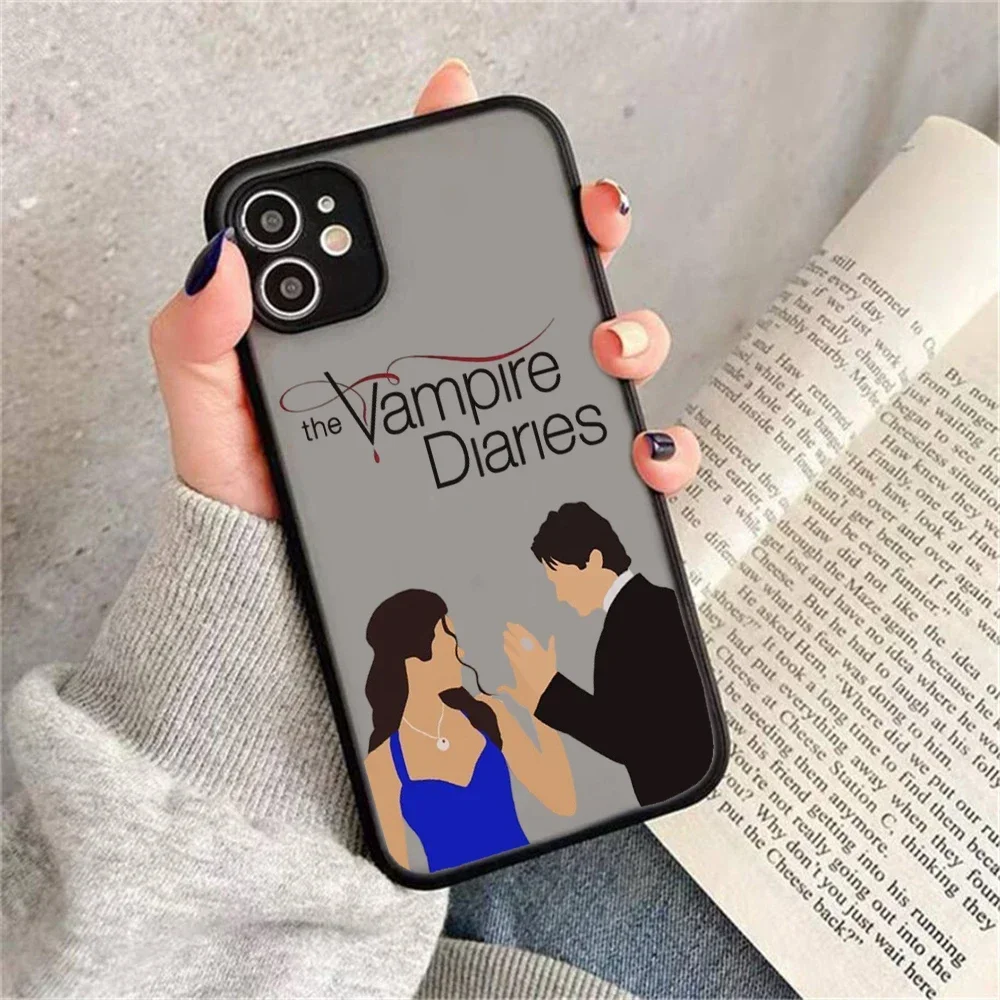 The Vampire Diaries Damon Elena Stefan Phone Case for iPhone 15 14 13 12 11 Pro Max X Xs Max XR SE 2020 8 7 Plus Hard Cover