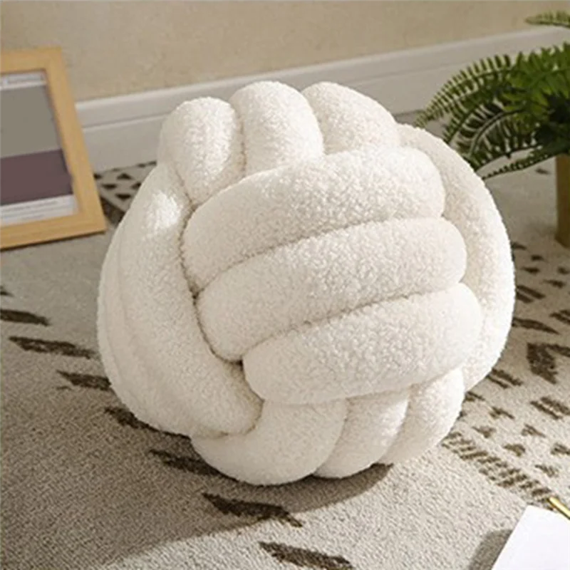 Pure Cotton DIY Hand-Knotted Cushion Comfortable Car Waist Pillow Home Decoration Sofa Cushion Soft Office