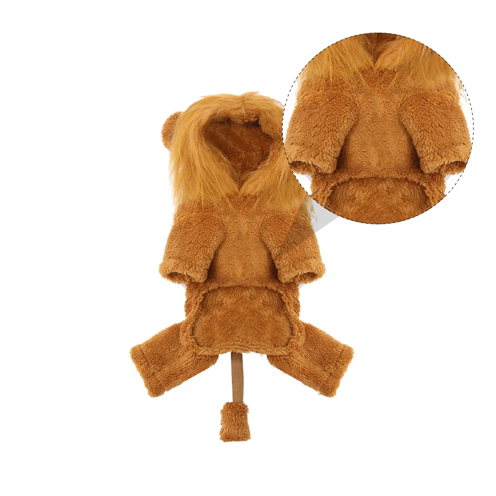 

Pet Lion Clothes Costumes Halloween for Pets Puppy Dog Suit Flannel Funny Outfits Accessories