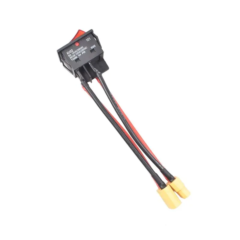 WOWFU-50A Battery Main Switch Large Current On-Off With XT60 Plug 12AWG Wire For RC Tug/Bait Boat