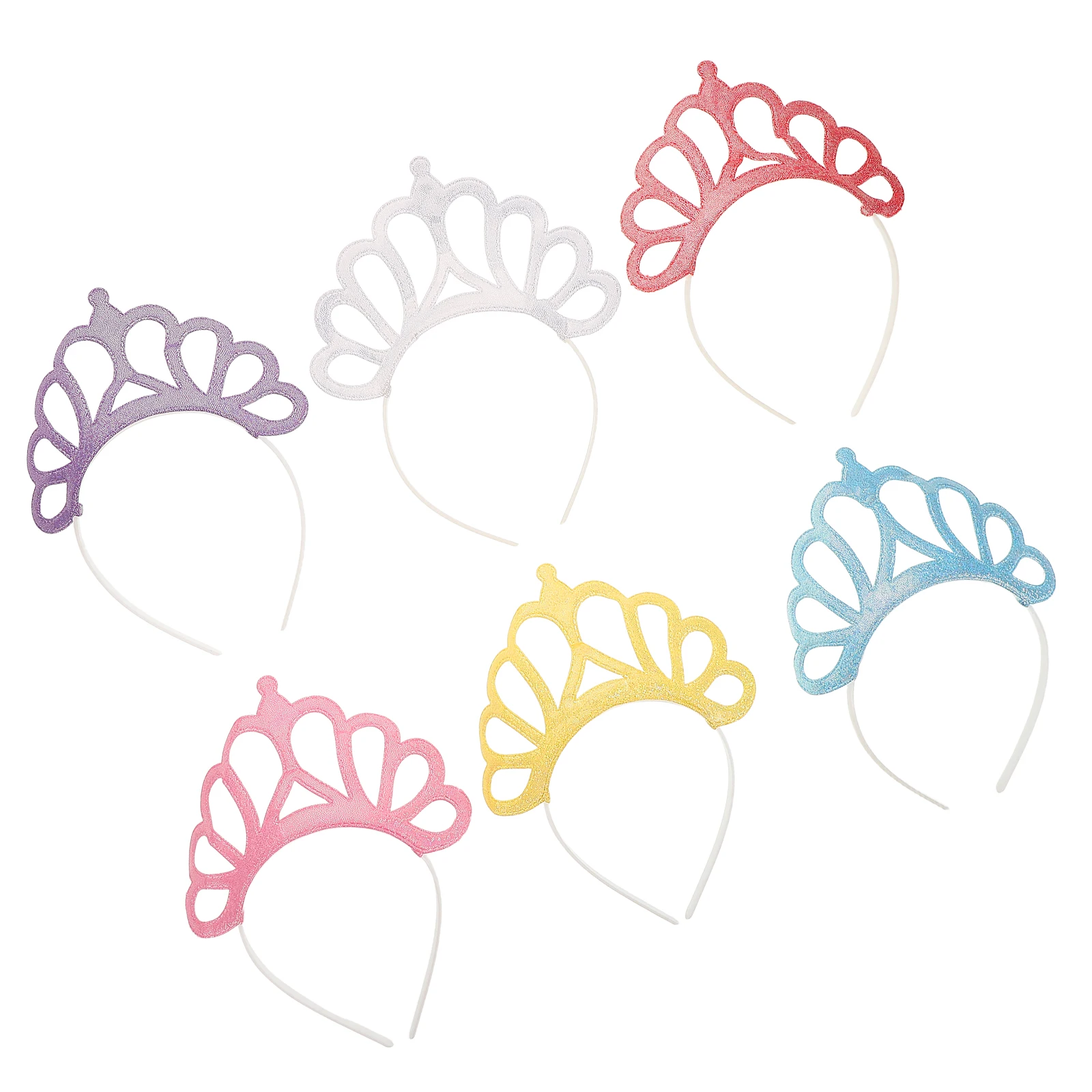 

6 Pcs Crown Hair Accessories Make up Bows Clips Princess Cloth Barrettes Shaped Headband Bridesmaid