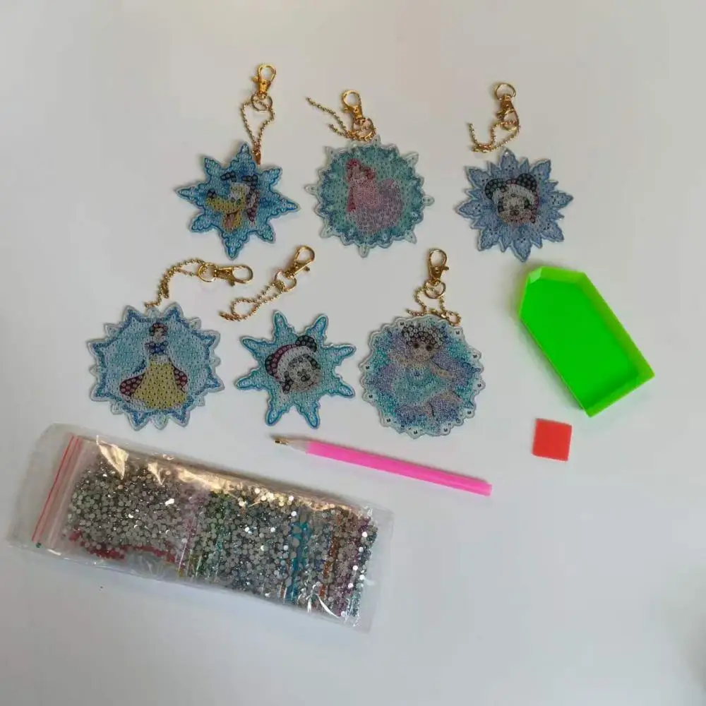 

Diamond Painting Cartoon Princess Mickey Mouse Keychain DIY Acrylic Pendant Double Sided Dot Drill Embroidery Handmade Craft