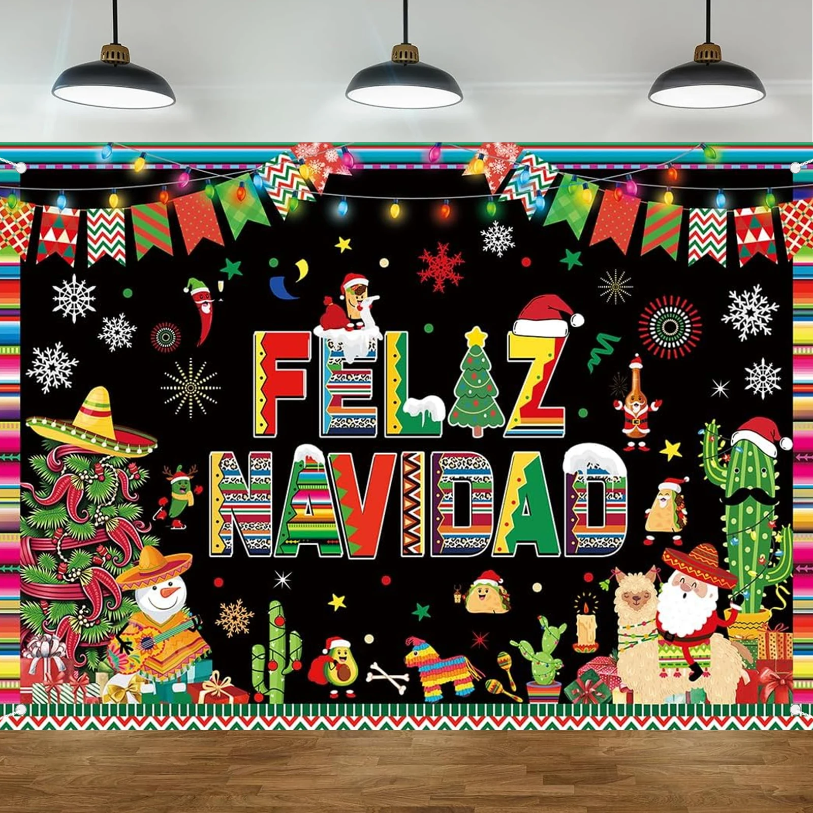 Feliz Navidad Banner Hintergrund Mexikanischer Feliz Navidad Fotografie Hintergrund