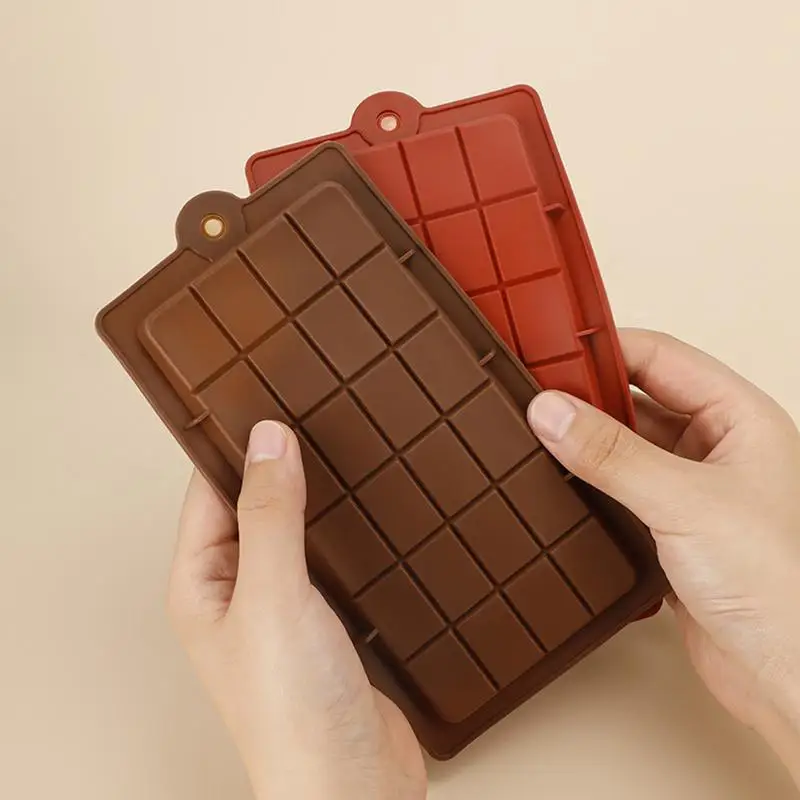 Moldes de Chocolate para hornear, moldes para pasteles, molde cuadrado de silicona ecológico de alta calidad, herramientas para dulces de 24 cavidades de calidad alimentaria