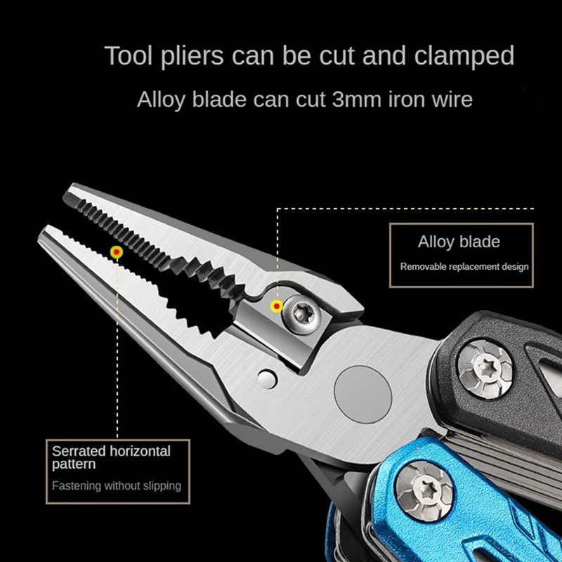PORK-Multifunctional Round-Headed Hammer Folding Nail Hammer Pliers Emergency Vehicle-Mounted Combined Integrated Tool Hammer