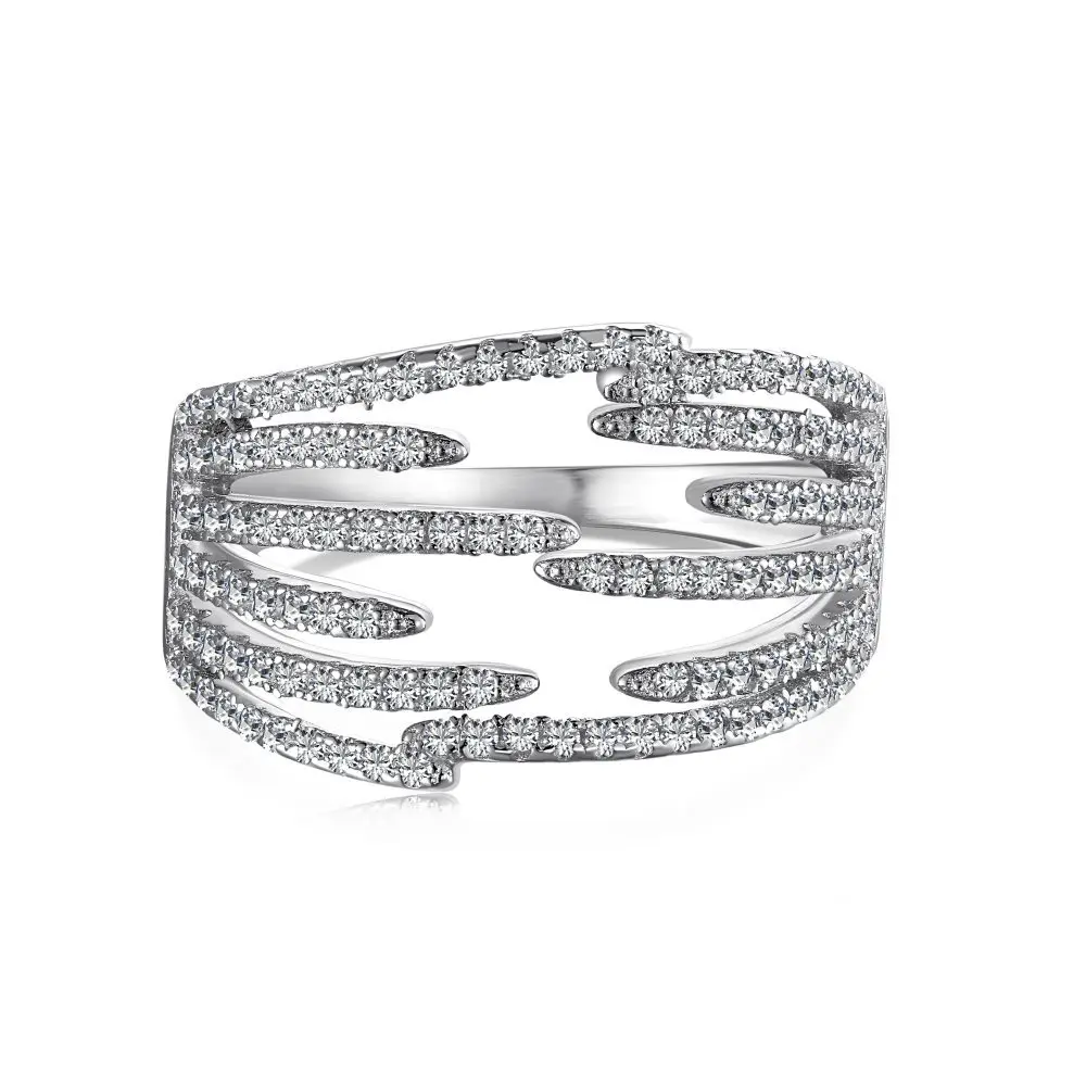 

S925 Silver Ring High Grade Zircon Inlaid Fashionable and Minimalist Design Closed Ring Jewelry
