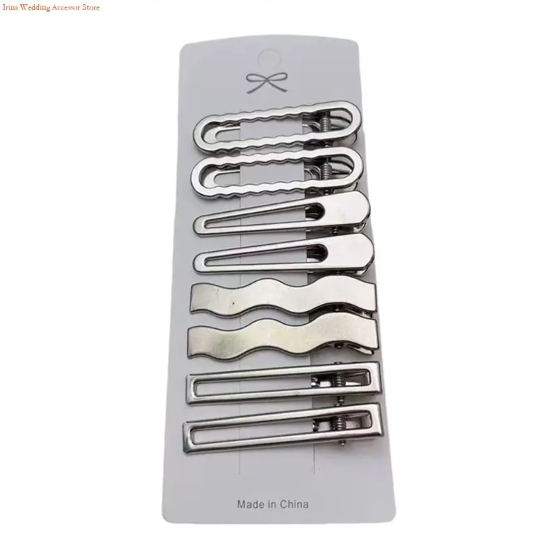 G92D Adorable Barrettes Duckbill Silver Hair Clip Teens Girls Hairpins For Thin Hair Spring Summer Styling