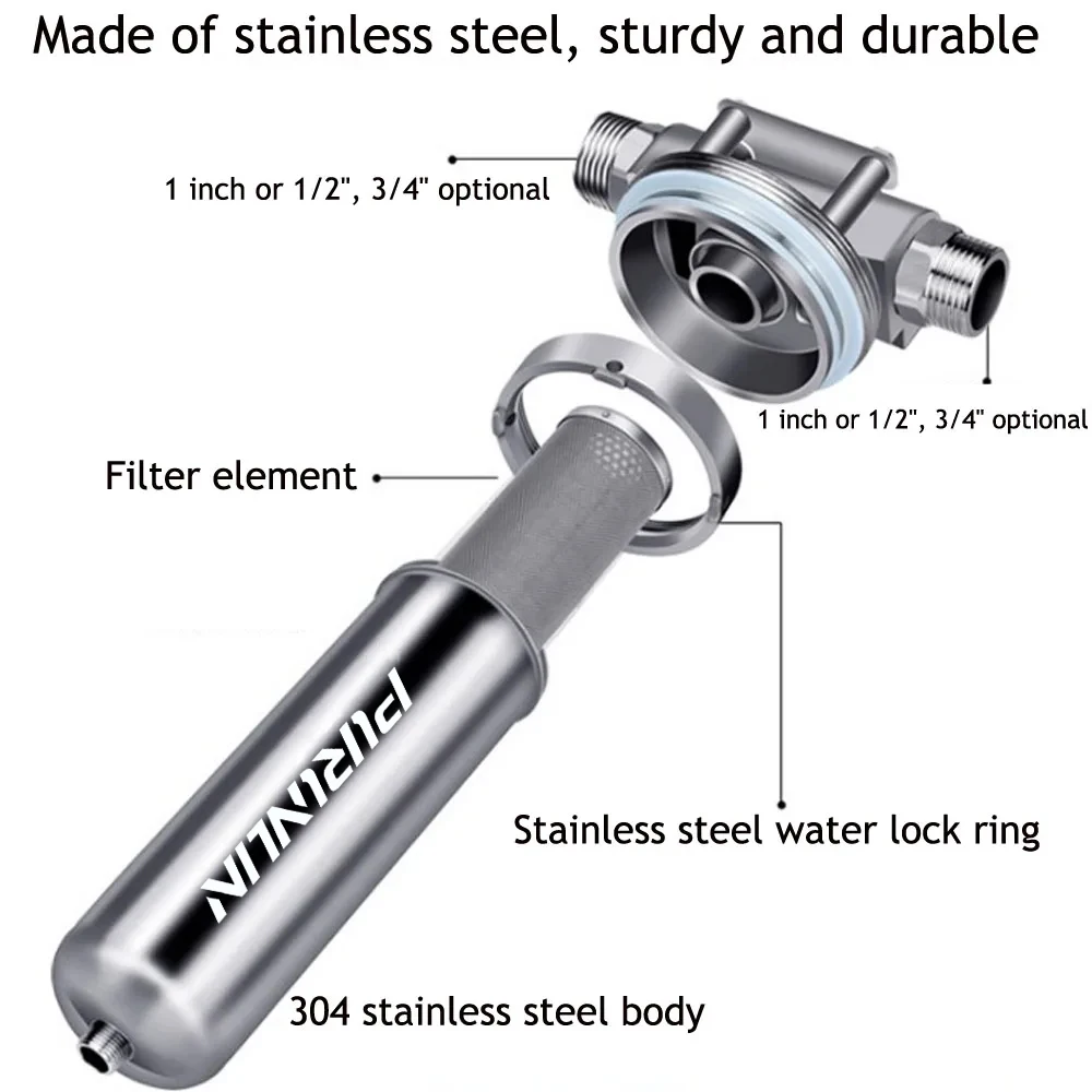 8000 لتر / ساعة فلتر مياه طين ضد الصدأ حماية كافية للمياه المحلية 40 ميكرومتر نظام تصفية المياه للمنزل بأكمله
