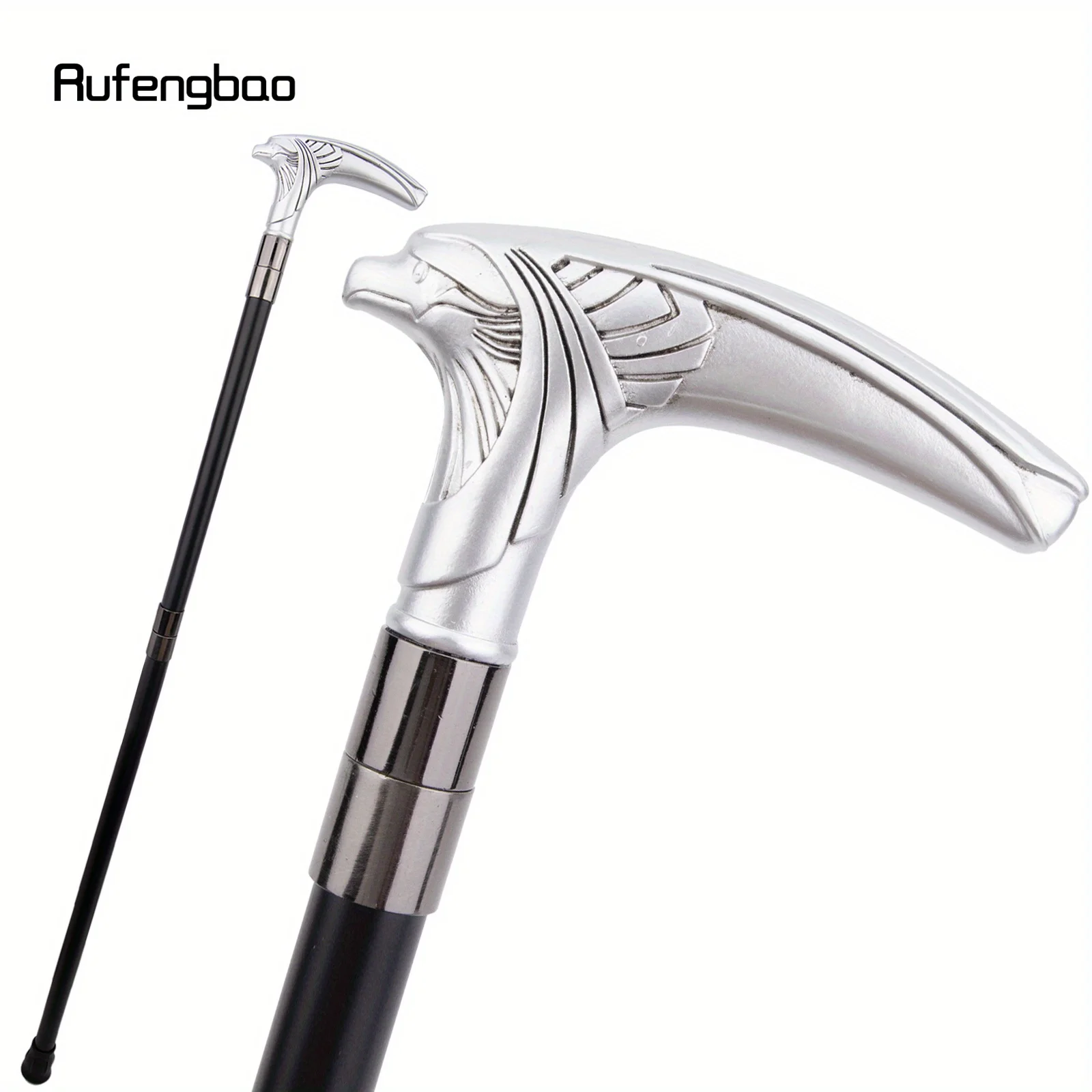 White Resin Eagle Head Walking Cane Fashion Decorative  Stick Gentleman Cosplay Cane Knob Crosier Performance Stage Cane 94cm