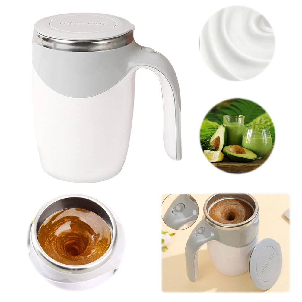 

13oz Automatic Stirring Coffee Mug Rechargeable Self Stirring Mug Stainless Steel Travel Coffee Cup for Milk Coffee Cocoa