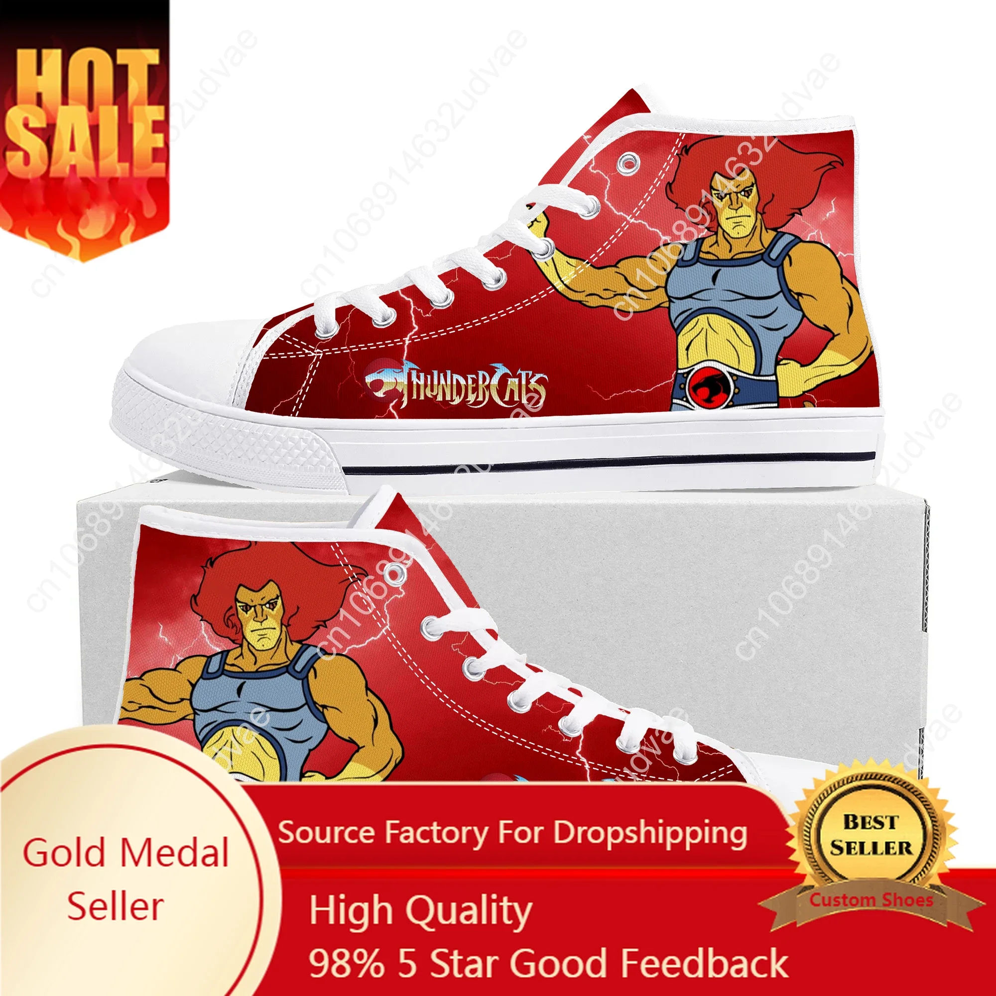 Thundercats Cartoon High Top Sneakers High Quality Mens Womens Teenager Canvas Sneaker Casual Couple Shoes Custom White Shoe