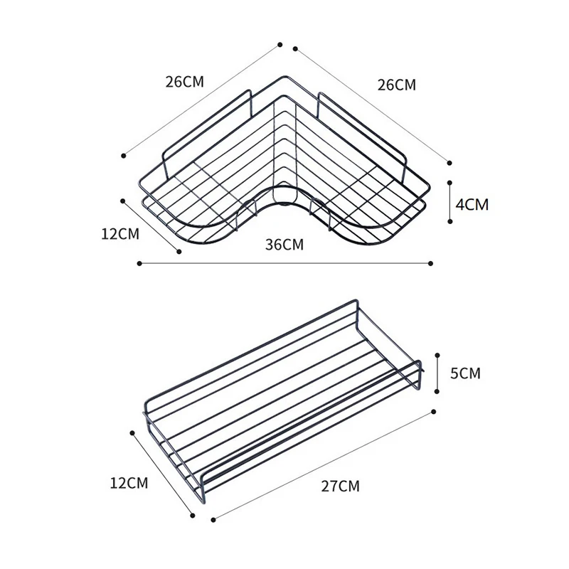 Bathroom Shelf Shower Shelf Shampoo Storage Shelf Kitchen Spice Corner Shelf No Punch Wall - Mounted Shelf Bathroom Accessories