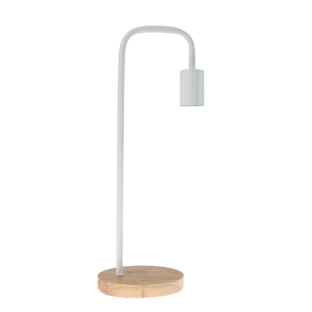 

LED Bedside Table Lamp E27 Wooden Desk Lamp Eye Care Night Light for Home Bedroom Living Room Eu Plug White