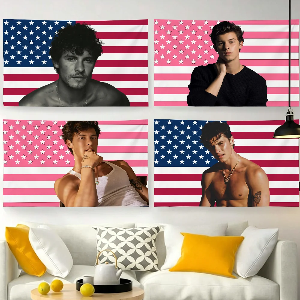Singer S-Shawn M-Mendes-S flag For Garden Party Living Room Home Wall Decor Banner Bedroom Outdoor Tapestry