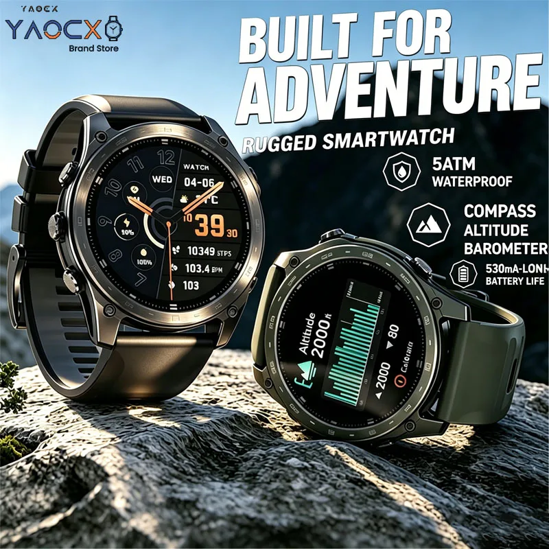

Men Smart Watch T8 Pro 1.43inch HD Screen BT Calling 530MAH Large Battery LED Flashlight Compass Fitness Tracker Smartwatch Men