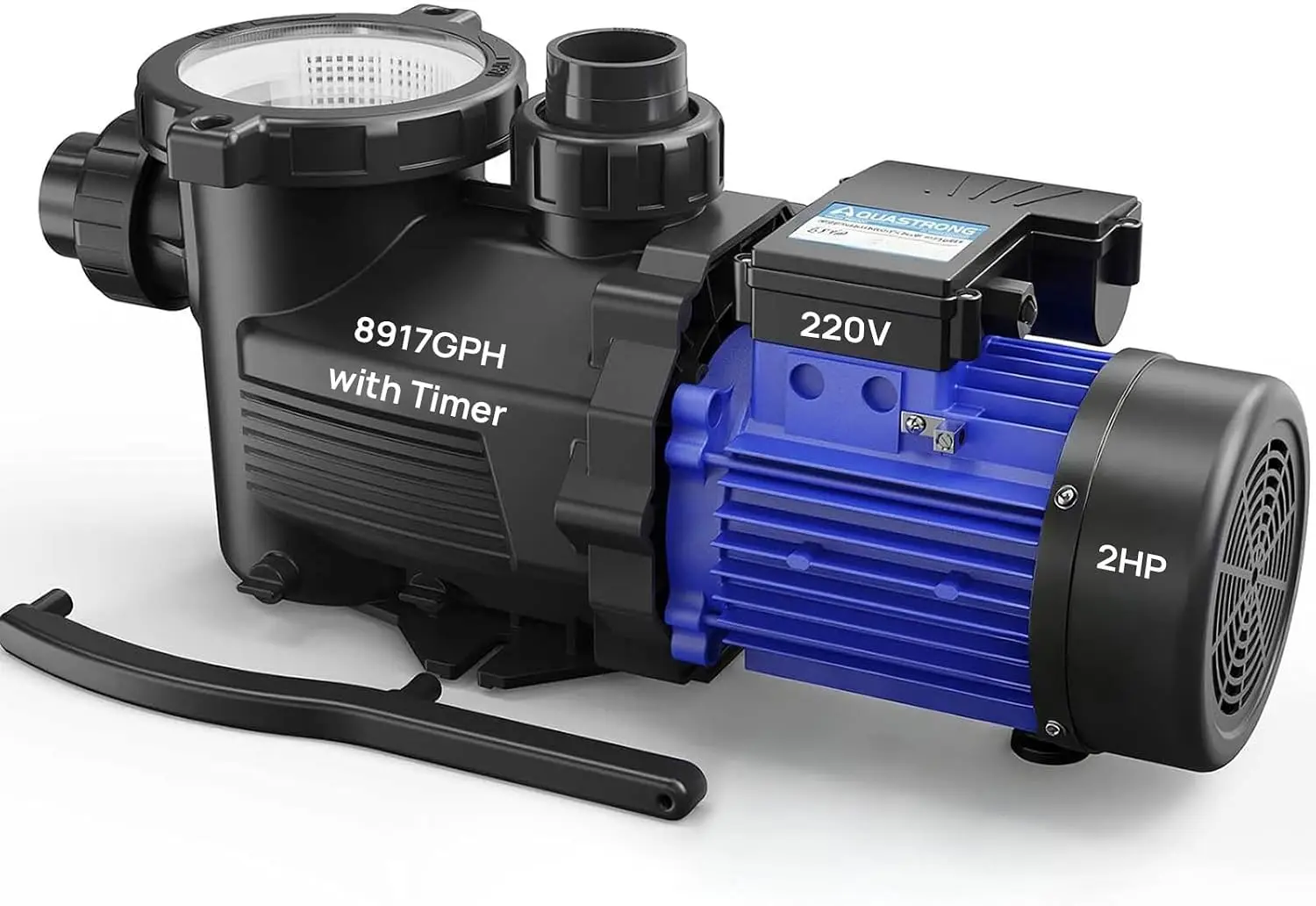 2HP In/Above Ground Pool Pump with Timer, 220V, 8917GPH, High Flow, Powerful Self Primming Swimming Pool Pumps with Filter