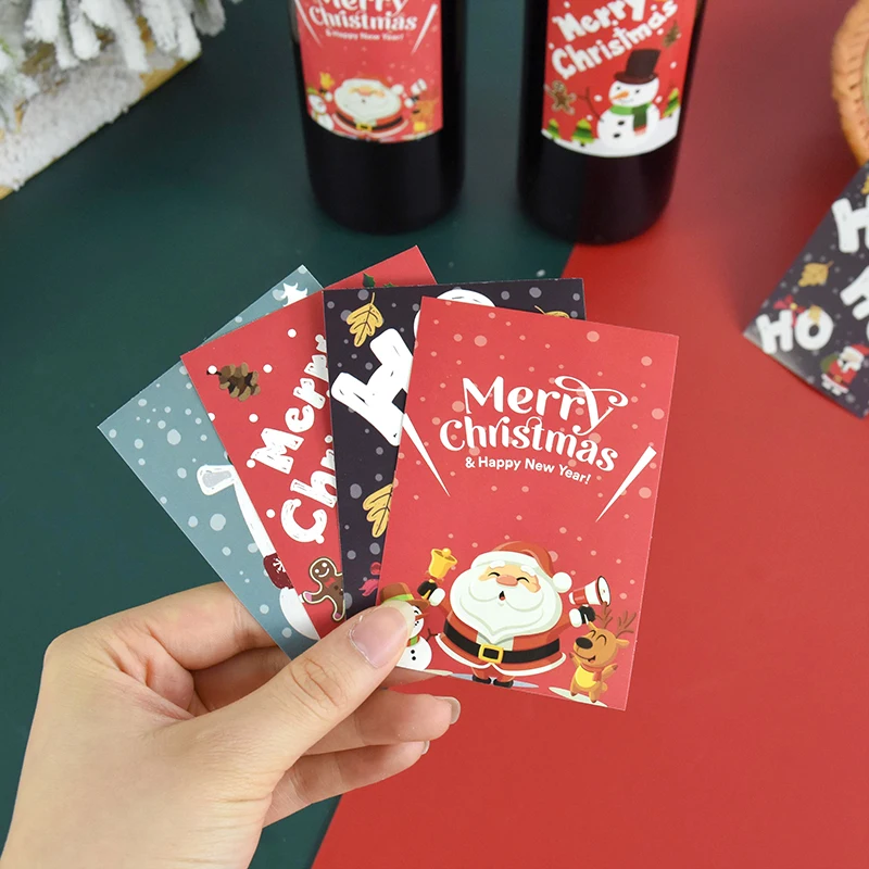 24Sheet /Set Christmas Wine bottle Label Stickers Snowman Santa Claus pattern Sticker Christmas Bar Restaurant bottle Decoration