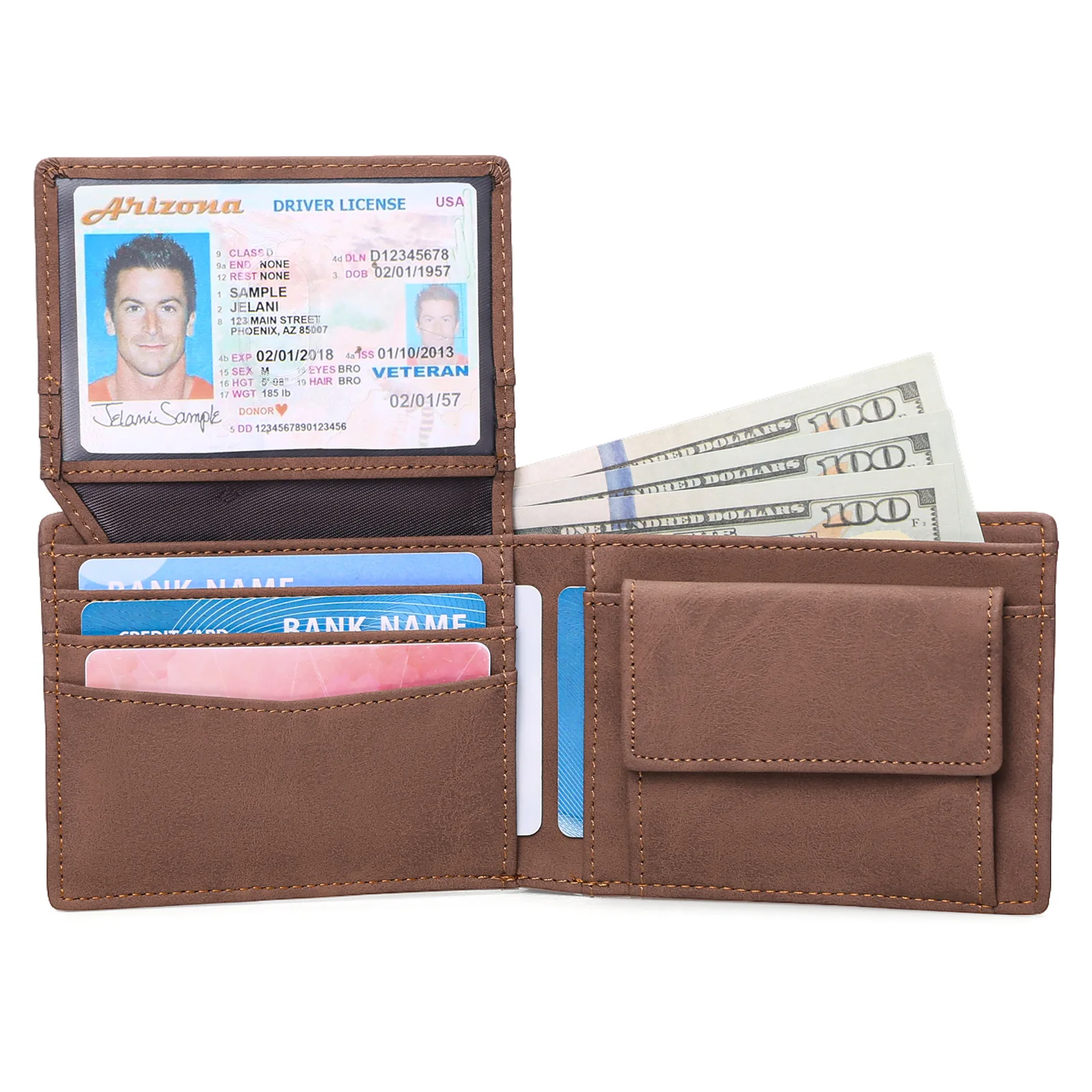 

Wallet for Men Genuine Leather RFID Blocking Bifold Top Flip Wallets Vintage Men's ID Credit Card Holder Coin Case Travel Purse