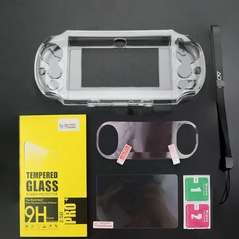 1 مجموعة ل Psvita PSV2000 كريستال صندوق واقي وطبقة رقيقة واقية مع شريط للرسغ حبل مكافحة إسقاط حزام اليد الحبل سلسلة #4
