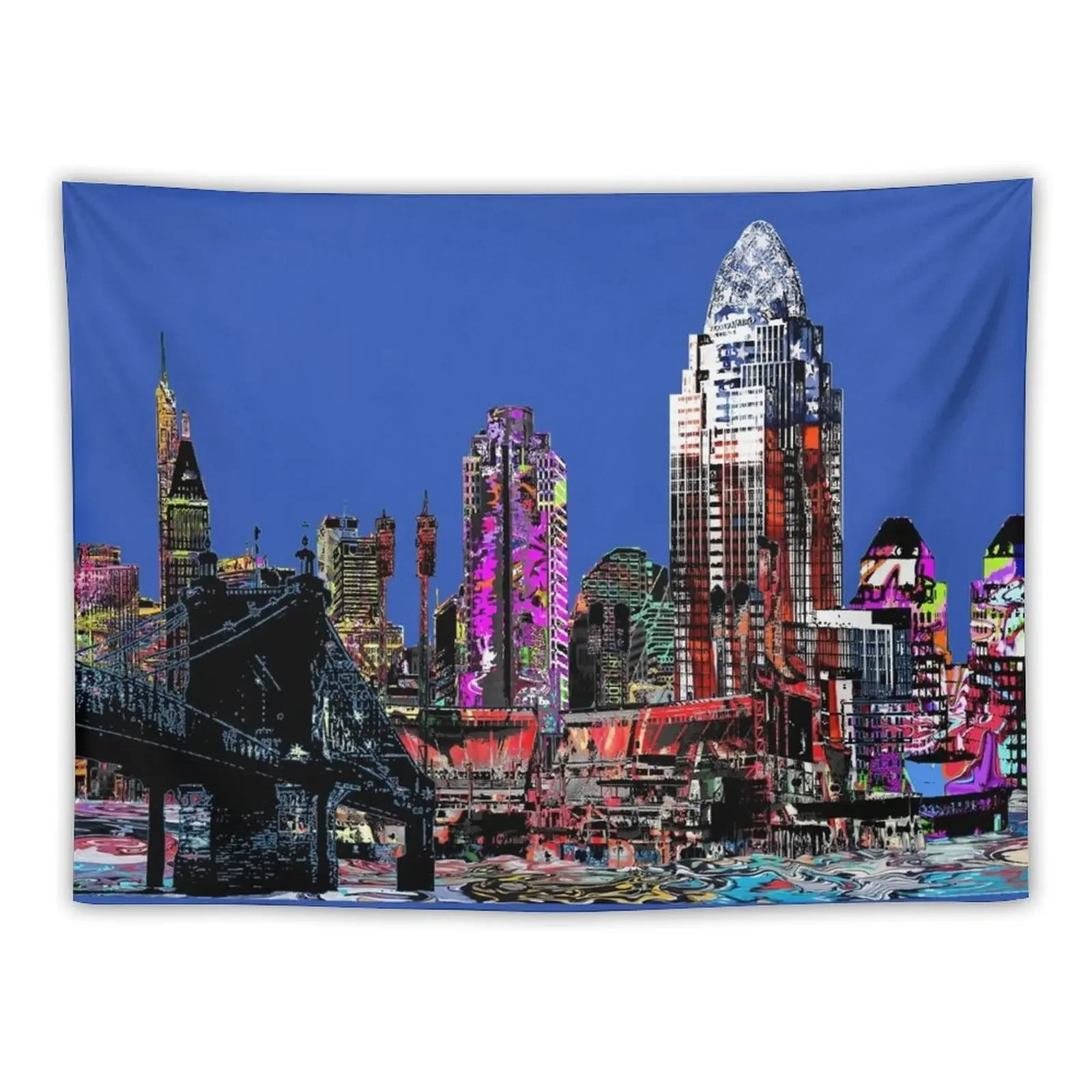 Cincinnati in graffiti Tapestry Bedroom Decorations Home Supplies Tapestry