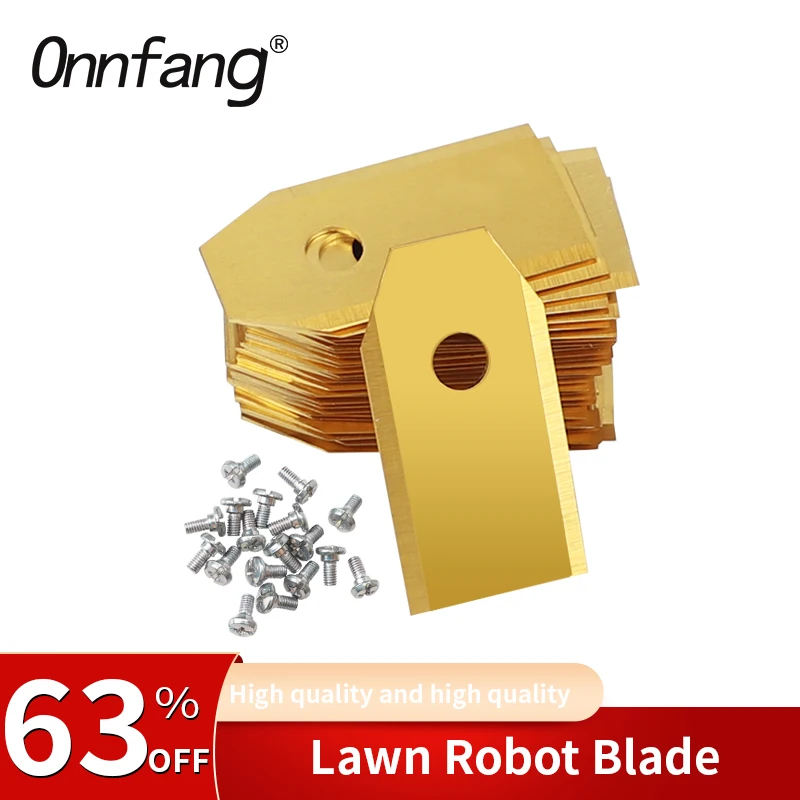 

Onnfang 35*18*0.75mm Lawn Robot Blade Golden/Silver Lawn Mover Replacement Blade For Worx Mower Replacement Blades Garden