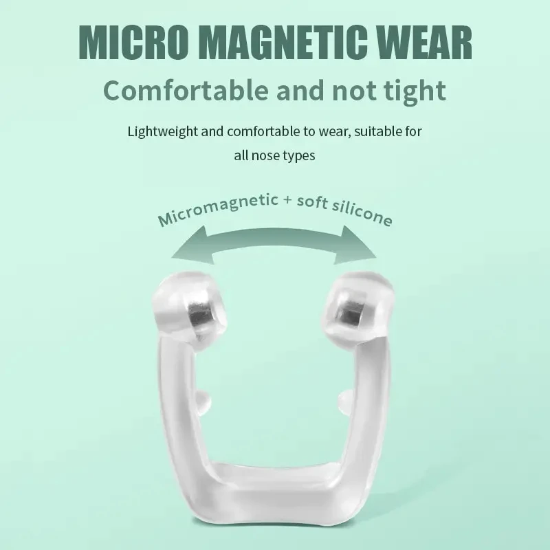 Correttore anti russamento Supporto magnetico per russare in silicone Mini portatile e facile Maniglia per naso con ventilazione morbida Facile da respirare Migliora