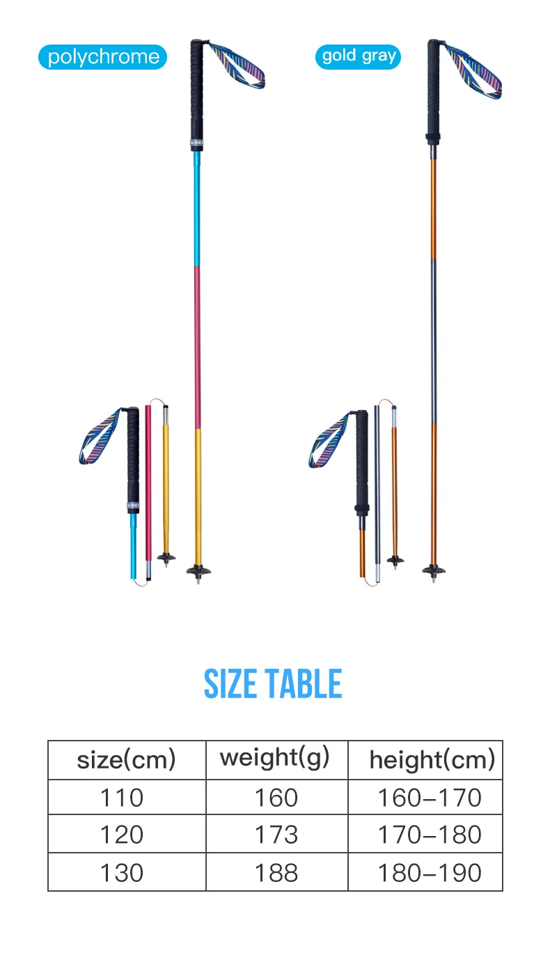 2pcs AONIJIE New Folding Outdoor Quick Lock Hiking Pole Walking Stick 105cm 115cm Trekking Pole For Height 155cm to 175cm