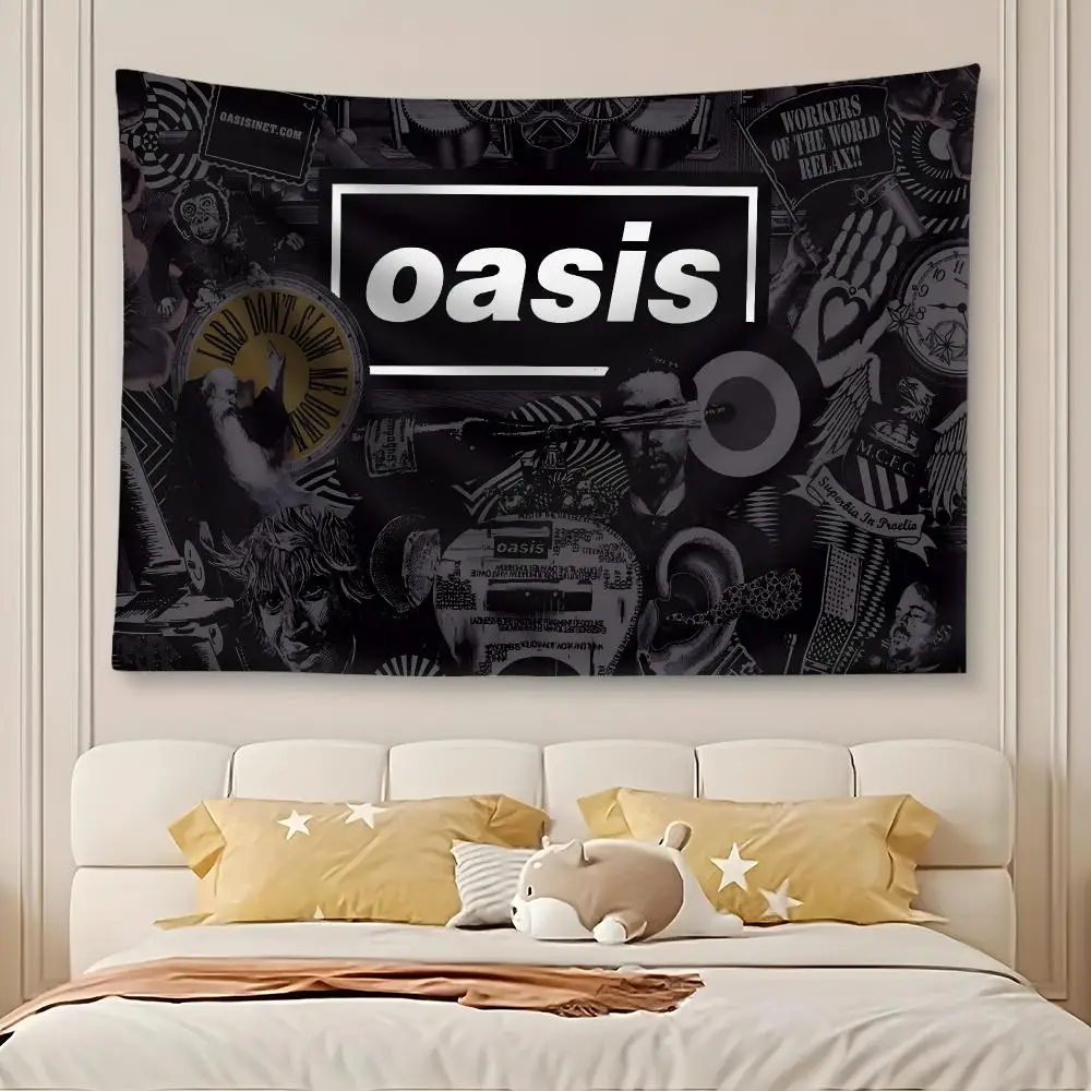 Rock Band O-Oasis Tapestry Art Decor Banner Microfiber Backdrop for Bedroom Living Room Bar Garden Party