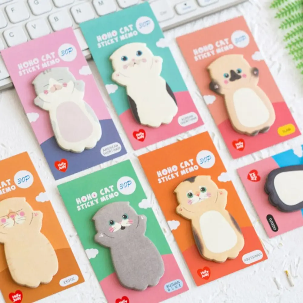Kitty Meow Animal Memo Pad Creative Cartoon Posted Tuxedo Cat Sticky Note Siamese Cat Reminder Note Calico Cat Message Paper