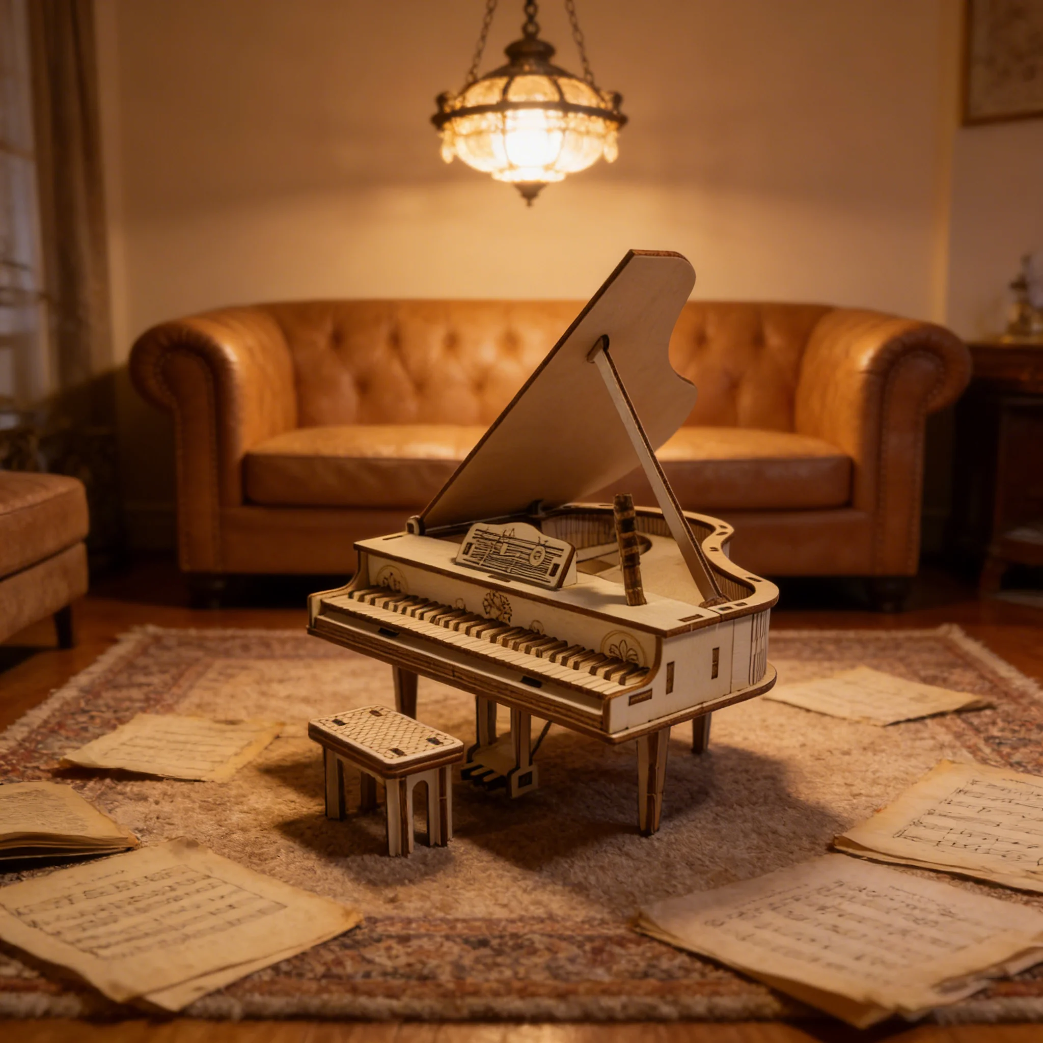 3D Wooden Puzzle Piano, DIY Wooden Model, Perfect as a Birthday, Halloween, Easter, Christmas, or New Year's Gift