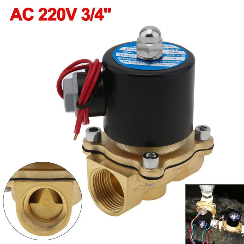 

Brass 3/8 DC 12V Solenoid Valve NPT N/C Normally Closed 10 to100 Degrees Electric Valve for Water Oil Air Diesel Gas Fuels