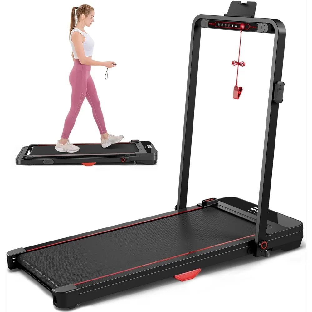 2 in 1 Treadmill, Walking Pad, with 265lbs Weight 2.5HP Folding Treadmill with Remote Control LED Display, Portable Treadmill