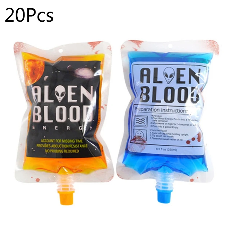 New 20pcs 250ml Halloween Cosplay Drink Container for Vampire Blood Bag Bevera