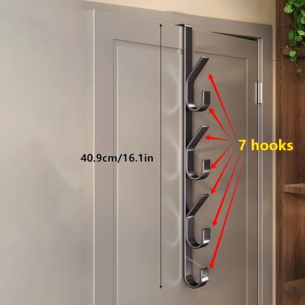 Easy to install door hooks - Strong metal coat hanger, space saving design, suitable for bedrooms, dormitories, and cabinets