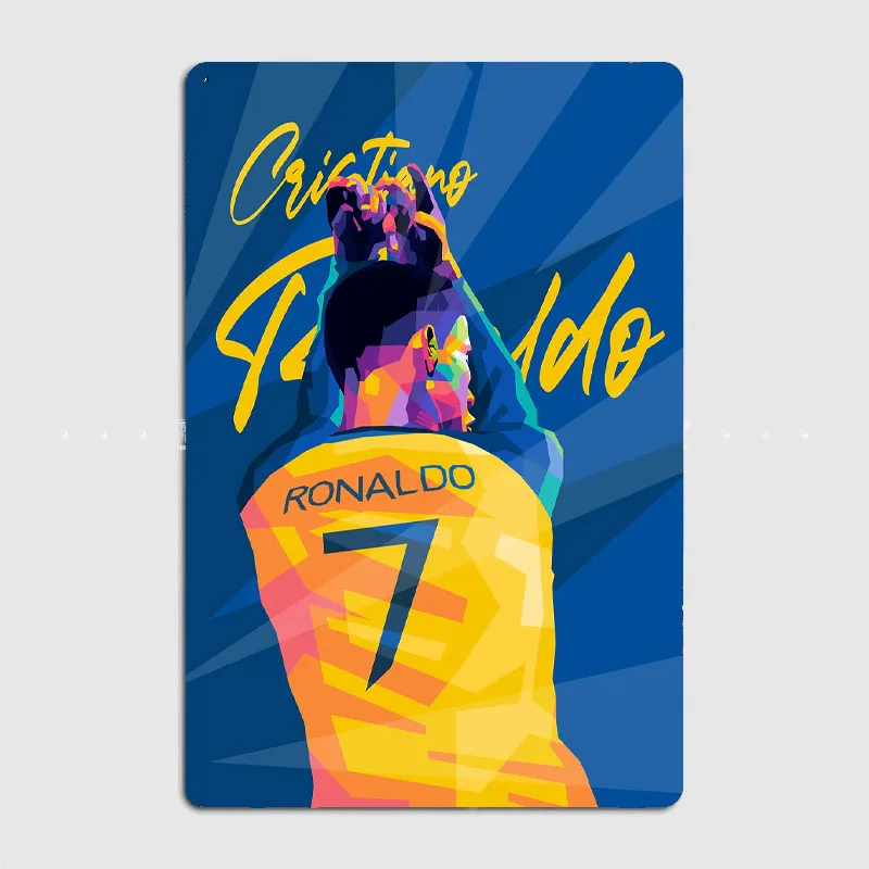 

Cristiano Ronaldo Football Player Retro Posters Metal Poster Pub Sign Garage Club Bar Indoor Wall Room Decoration Home Decor
