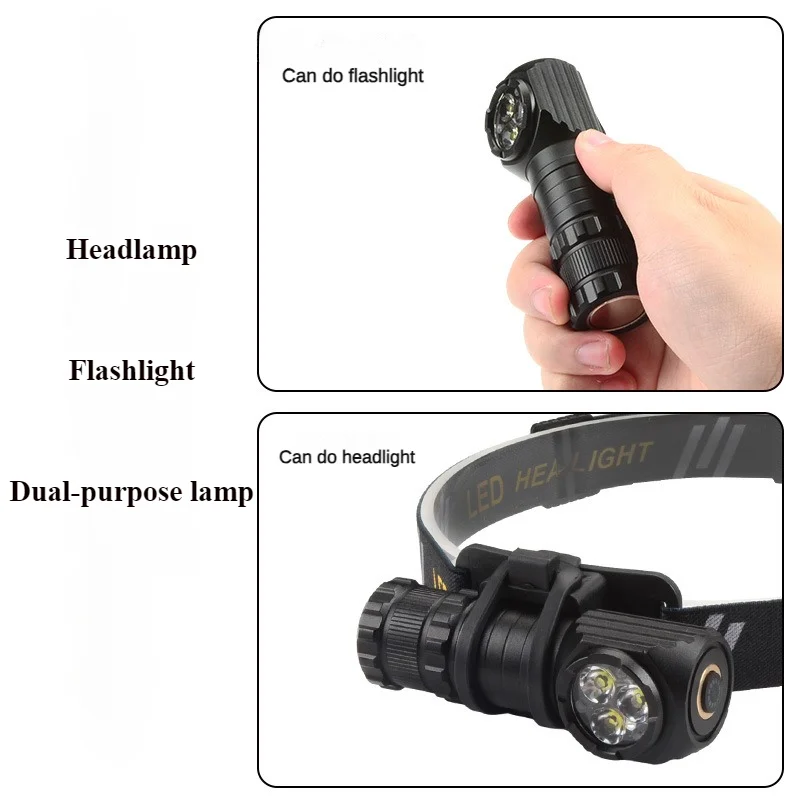 High-power Headlight Flashlight USB Rechargeable Aluminum Alloy Headlight Strong Magnetic Headlight Flashlight Dual-purpose